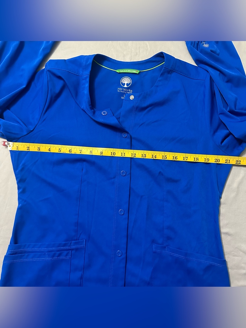 HH Works Healing Hands Scrubs Set L Royal Blue Macy Top Rhea Jogger Megan Jacket - Picture 4 of 16